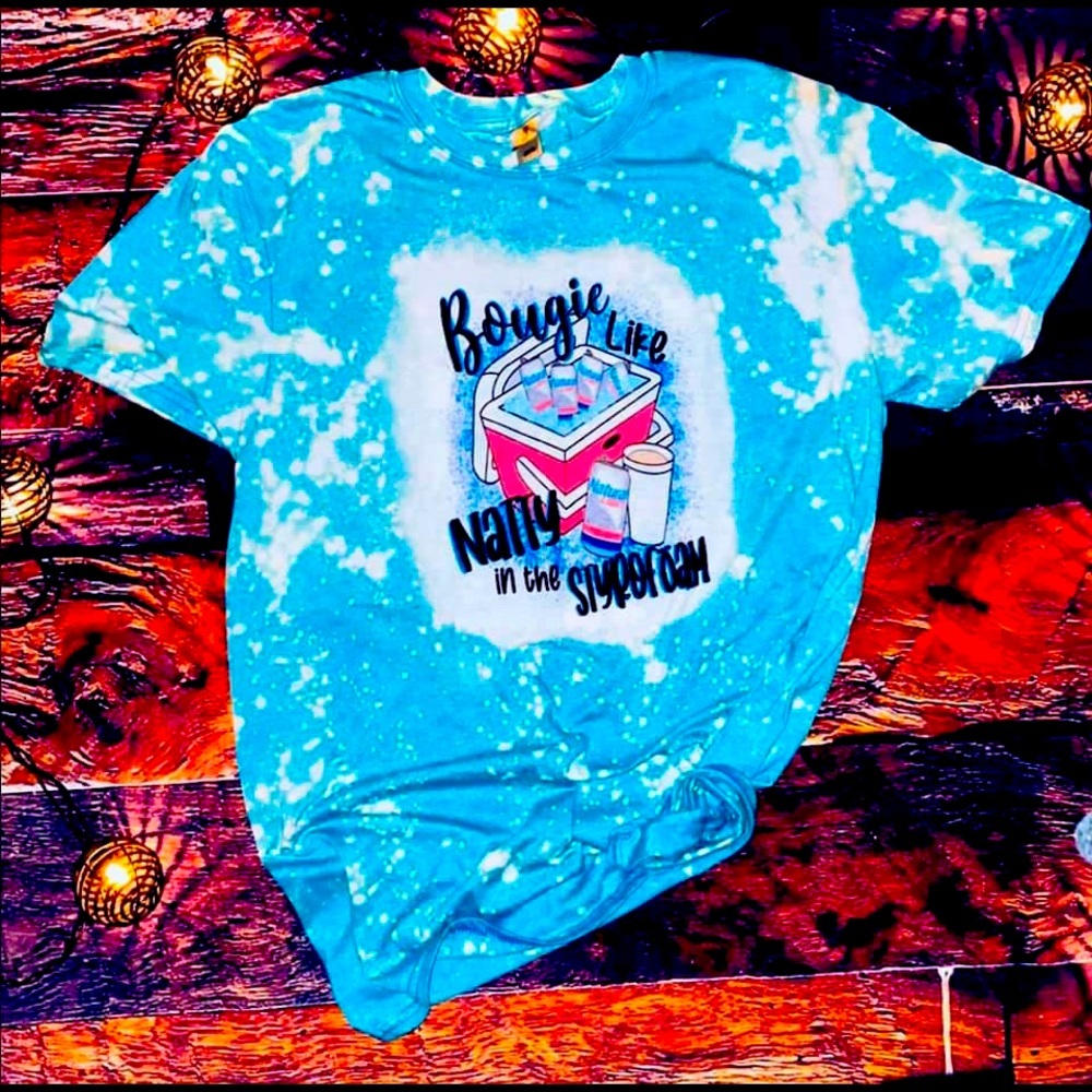 “Bougie like natty” Bleached Tee💙
